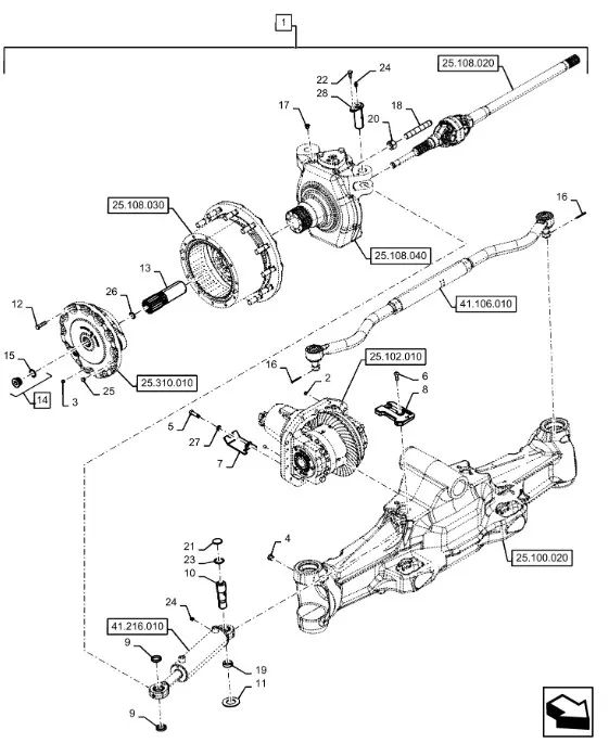 47934978 - Палец цилиндра гидр. рул. моста пер. CNH 4,75/5кл. T8./Mg.